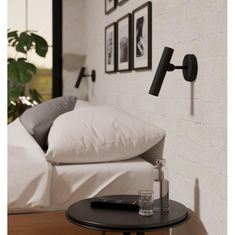 ALMUDAINA APPLIQUE DA PARETE ORIENTABILE COLORE NERO LED 5W LUCE 3000K DESIGN MODERNO