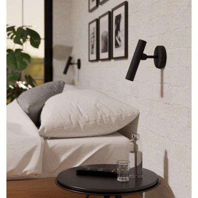 ALMUDAINA APPLIQUE DA PARETE ORIENTABILE COLORE NERO LED 5W LUCE 3000K DESIGN MODERNO
