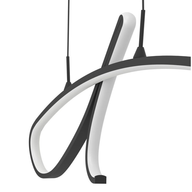 CARDONCITO LAMPADARIO A SOSPENSIONE NERO LED 20W LUCE CCT 2700-4000-6500K DESIGN MODERNO
