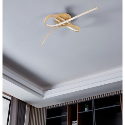 SELVINA 2 PLAFONIERA IN ACCIAIO FINITURA LEGNO CON LED 20,5W LUCE 3000K DESIGN MODERNO