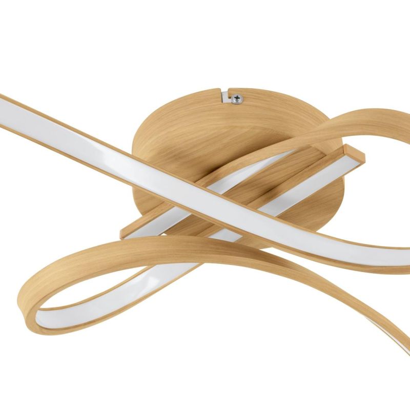 SELVINA 2 PLAFONIERA IN ACCIAIO FINITURA LEGNO CON LED 20,5W LUCE 3000K DESIGN MODERNO