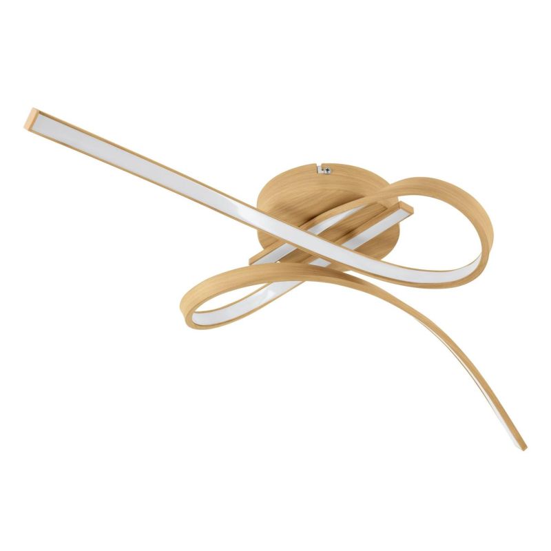 SELVINA 2 PLAFONIERA IN ACCIAIO FINITURA LEGNO CON LED 20,5W LUCE 3000K DESIGN MODERNO