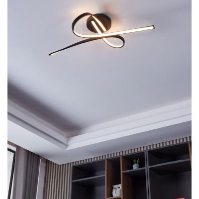 SELVINA 1 PLAFONIERA IN ACCIAIO COLORE NERO CON LED 10,5W LUCE 3000K DESIGN MODERNO