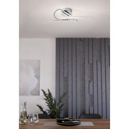 SELVINA PLAFONIERA IN ACCIAIO FINITURA CROMO CON LED 20,5W LUCE 3000K DESIGN MODERNO 2
