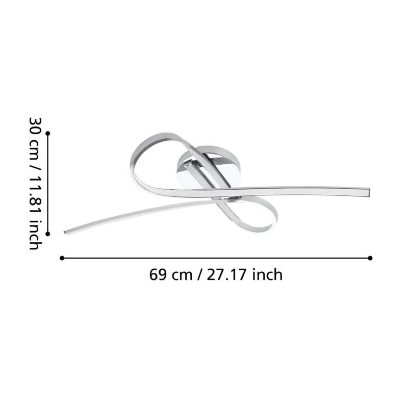 SELVINA PLAFONIERA IN ACCIAIO FINITURA CROMO CON LED 20,5W LUCE 3000K DESIGN MODERNO