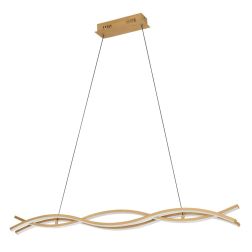 LASANA 4 SOSPENSIONE ONDULATA LED 35W LUCE 3000K ACCIAIO FINITURA LEGNO DESIGN MODERNO 2