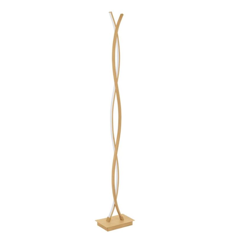 LASANA 4 PIANTANA MODERNA H140 CM LED 36W LUCE 3000K IN ACCIAIO FINITURA LEGNO