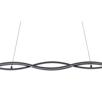 LASANA 3 SOSPENSIONE ONDULATA LED 11W LUCE 3000K ACCIAIO FINITURA NERA DESIGN MODERNO