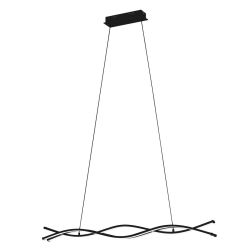 LASANA 3 SOSPENSIONE ONDULATA LED 11W LUCE 3000K ACCIAIO FINITURA NERA DESIGN MODERNO 2