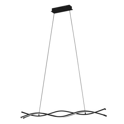 LASANA 3 SOSPENSIONE ONDULATA LED 11W LUCE 3000K ACCIAIO FINITURA NERA DESIGN MODERNO