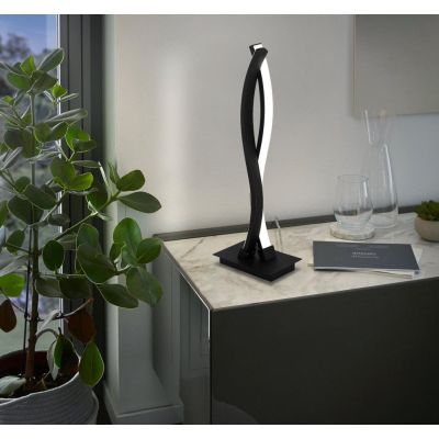 LASANA 3 LAMPADA DA TAVOLO ONDULATA LED 11.5W LUCE 3000K ACCIAIO FINITURA NERA DESIGN MODERNO