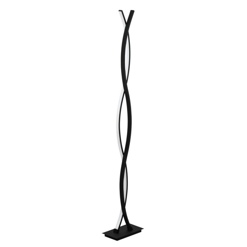 LASANA 3 PIANTANA ONDULATA CON LED 36W LUCE 3000K ACCIAIO FINITURA NERA DESIGN MODERNO