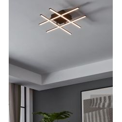 LASANA 3 PLAFONIERA MODERNA LED 21W LUCE 3000K IN ACCIAIO FINITURA NERA CM 50X50