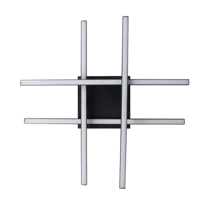 LASANA 3 PLAFONIERA MODERNA LED 21W LUCE 3000K IN ACCIAIO FINITURA NERA CM 50X50