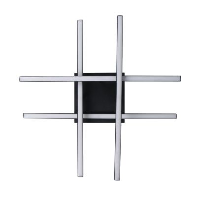 LASANA 3 PLAFONIERA MODERNA LED 21W LUCE 3000K IN ACCIAIO FINITURA NERA CM 50X50