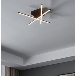 LASANA 3 PLAFONIERA MODERNA ORIGINALE IN ACCIAIO NERO LED 10.5W LUCE 3000K 2