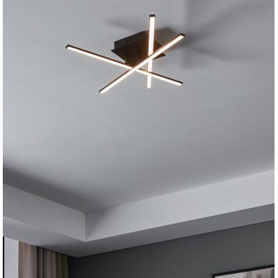 LASANA 3 PLAFONIERA MODERNA ORIGINALE IN ACCIAIO NERO LED 10.5W LUCE 3000K