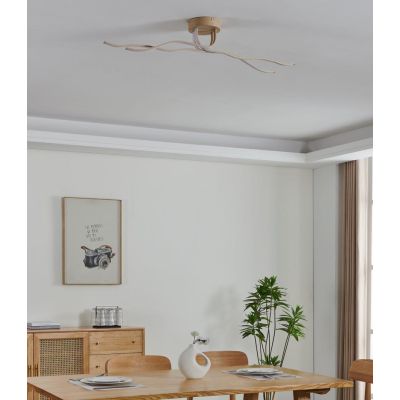 RONCADE 2 PLAFONIERA MODERNA IN ACCIAIO FINITURA LEGNO LED 37W LUCE 3000K LUNGHEZZA 110 CM