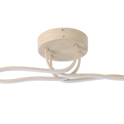 RONCADE 2 PLAFONIERA MODERNA IN ACCIAIO FINITURA LEGNO LED 37W LUCE 3000K LUNGHEZZA 110 CM