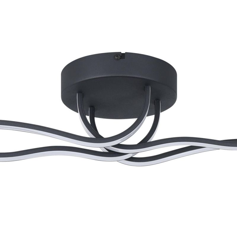 RONCADE 1 PLAFONIERA MODERNA IN ACCIAIO COLORE NERO LED 37W LUCE 3000K LUNGHEZZA 116 CM