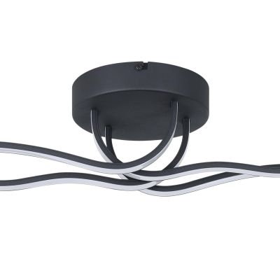 RONCADE 1 PLAFONIERA MODERNA IN ACCIAIO COLORE NERO LED 37W LUCE 3000K LUNGHEZZA 116 CM