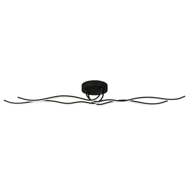 RONCADE 1 PLAFONIERA MODERNA IN ACCIAIO COLORE NERO LED 37W LUCE 3000K LUNGHEZZA 116 CM