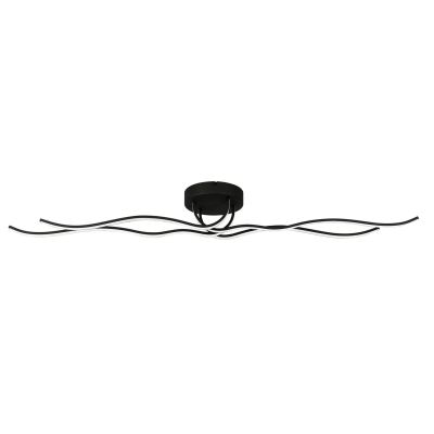 RONCADE 1 PLAFONIERA MODERNA IN ACCIAIO COLORE NERO LED 37W LUCE 3000K LUNGHEZZA 116 CM