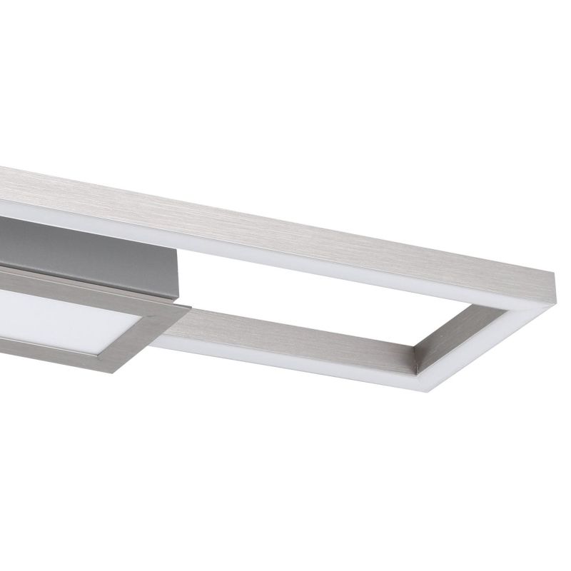 MONIROTE PLAFONIERA RETTANGOLARE NERO O NICHEL LED 37W LUCE DIMMERABILE DESIGN MODERNO