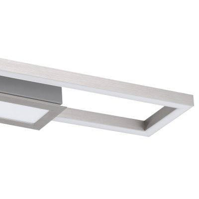 MONIROTE PLAFONIERA RETTANGOLARE NERO O NICHEL LED 37W LUCE DIMMERABILE DESIGN MODERNO