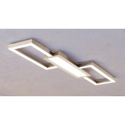 MONIROTE PLAFONIERA RETTANGOLARE NERO O NICHEL LED 37W LUCE DIMMERABILE DESIGN MODERNO