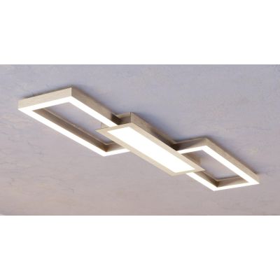 MONIROTE PLAFONIERA RETTANGOLARE NERO O NICHEL LED 37W LUCE DIMMERABILE DESIGN MODERNO
