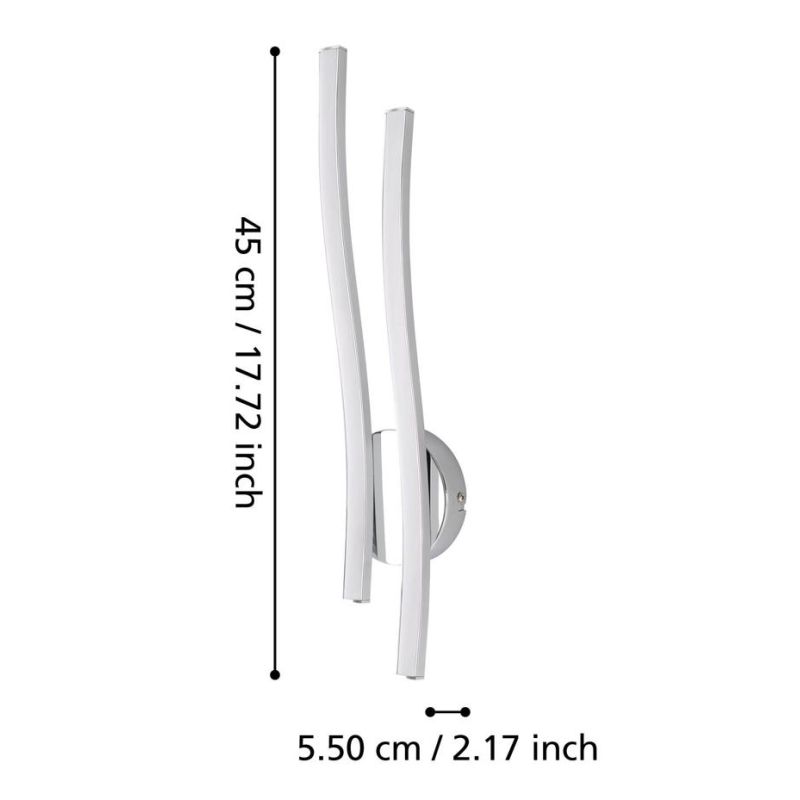 VALMORA LAMPADA DA PARETE IN FINITURA CROMO LED 10W LUCE 3000K DESIGN MODERNO