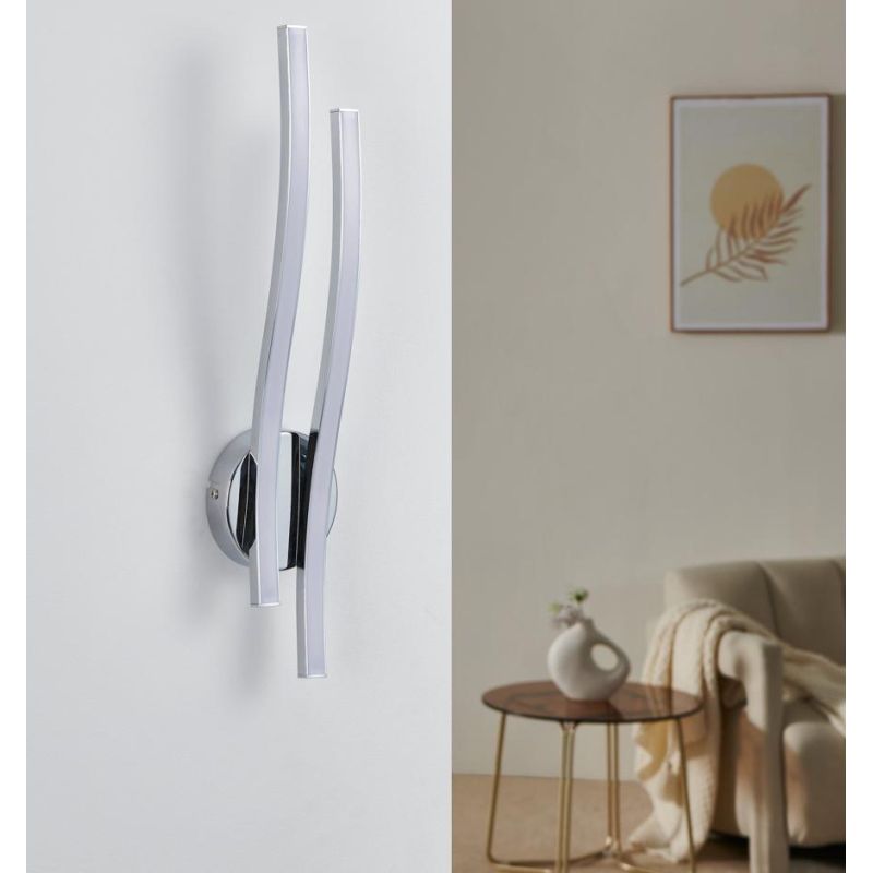 VALMORA LAMPADA DA PARETE IN FINITURA CROMO LED 10W LUCE 3000K DESIGN MODERNO