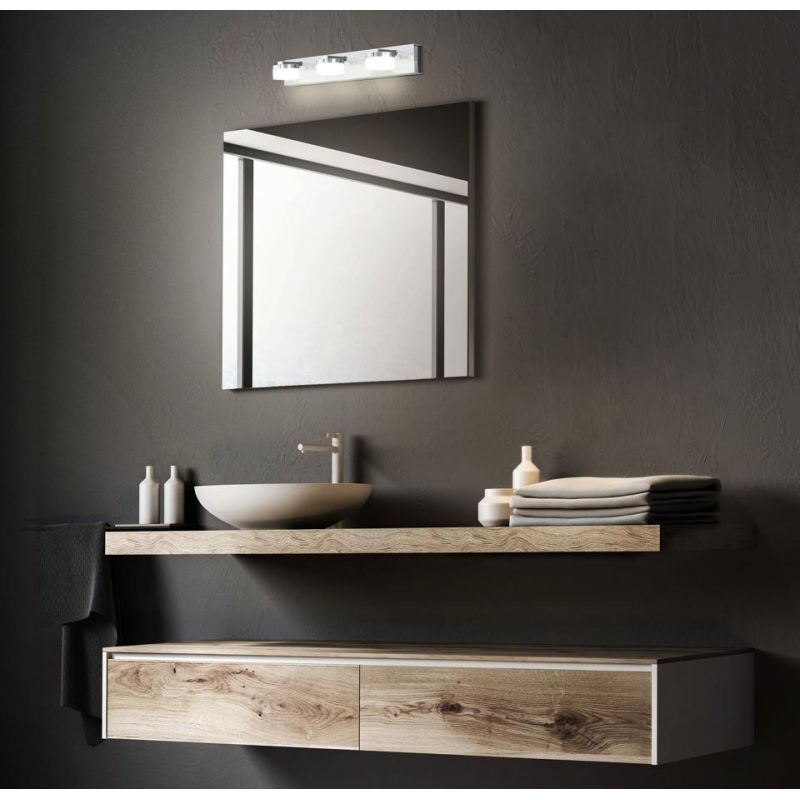 ROMENDO LAMPADA DA SPECCHIO CROMATA IP44 LED 21,6W LUCE 3000K DIMMERABILE DESIGN MODERNO