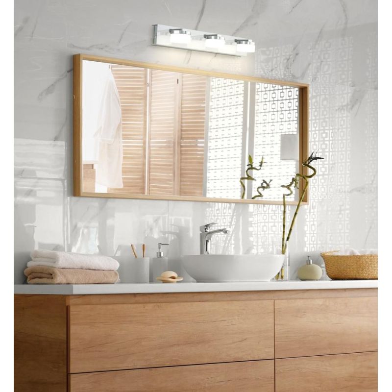 ROMENDO LAMPADA DA SPECCHIO CROMATA IP44 LED 21,6W LUCE 3000K DIMMERABILE DESIGN MODERNO