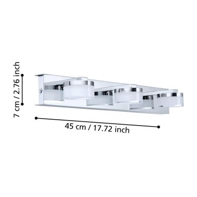 ROMENDO LAMPADA DA SPECCHIO CROMATA IP44 LED 21,6W LUCE 3000K DIMMERABILE DESIGN MODERNO