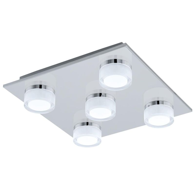 ROMENDO PLAFONIERA FINITURA CROMATA IP44 LED 27W LUCE 3000K DIMMERABILE DESIGN MODERNO