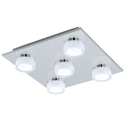 ROMENDO PLAFONIERA FINITURA CROMATA IP44 LED 27W LUCE 3000K DIMMERABILE DESIGN MODERNO