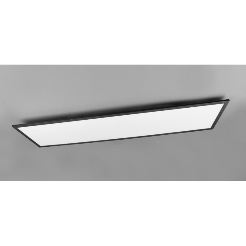 ALPHA PLAFONIERA RETTANGOLARE CM 120X30 LED 34W LUCE 3000K NERA O ALLUMINIO MODERNA RL - Cristalensi Shop Online