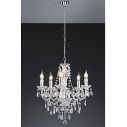 LUSTER LAMPADARIO A SOSPENSIONE 5 LUCI IN METALLO E ACRILICO 5 COLORI D52 RL - Cristalensi Shop Online 2