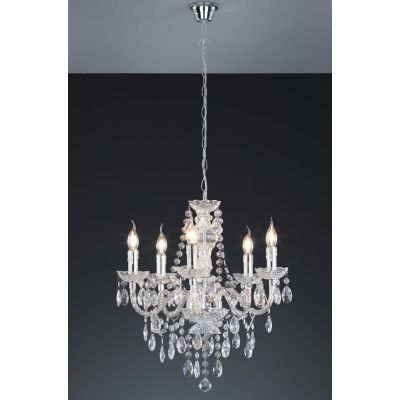 LUSTER LAMPADARIO A SOSPENSIONE 5 LUCI IN METALLO E ACRILICO 5 COLORI D52 RL - Cristalensi Shop Online
