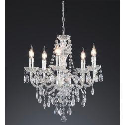 LUSTER LAMPADARIO A SOSPENSIONE 5 LUCI IN METALLO E ACRILICO 5 COLORI D52 RL - Cristalensi Shop Online