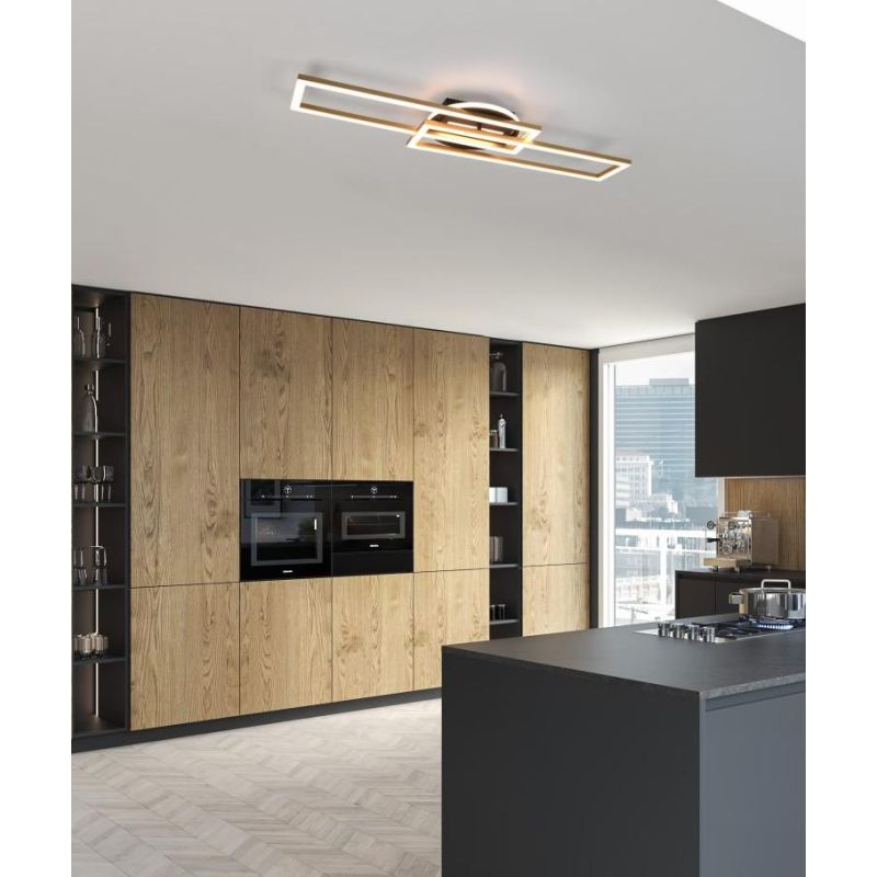 TWISTER PLAFONIERA LED 30W LUCE DIMMERABILE IN METALLO 5 COLORI CON RETTANGOLI ORIENTABILI RL - Cristalensi Shop Online