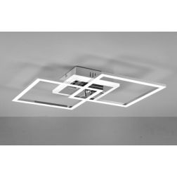 VENIDA PLAFONIERA 2 QUADRATI FINITURA BIANCA O CROMO LED 25W LUCE 4000K DIMMERABILE RL - Cristalensi Shop Online