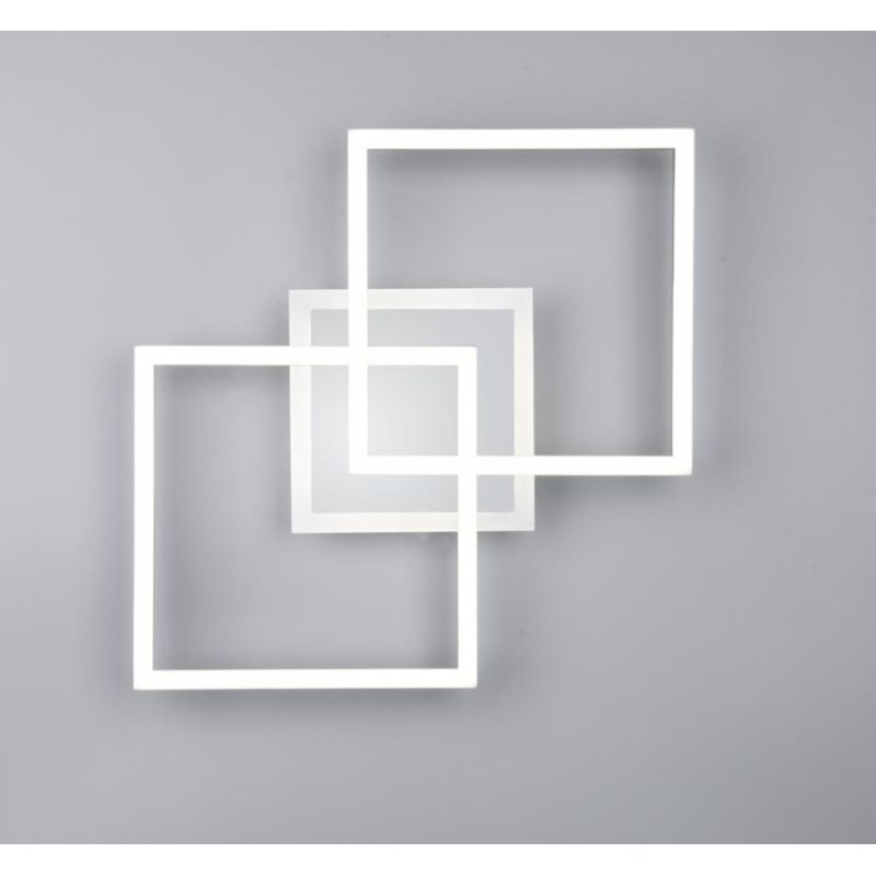 VENIDA PLAFONIERA 2 QUADRATI FINITURA BIANCA O CROMO LED 25W LUCE 4000K DIMMERABILE RL - Cristalensi Shop Online