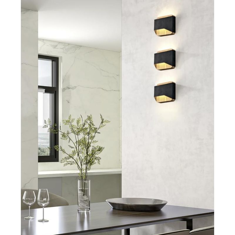ARINO PICCOLA APPLIQUE IN LEGNO E METALLO 2 COLORI LED 4,3W LUCE 3000K DIMMERABILE MODERNA TRIO LIGHTING - Cristalensi Shop Onli