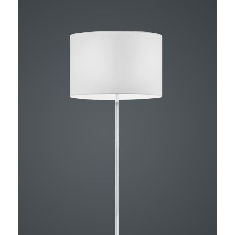 HOTEL PIANTANA MODERNA IN METALLO CROMO CON PARALUME IN TESSUTO GRIGIO-NERO-BIANCO ALTEZZA CM 160 TRIO LIGHTING - Cristalensi Sh