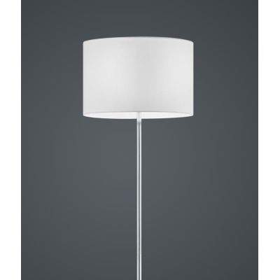 HOTEL PIANTANA MODERNA IN METALLO CROMO CON PARALUME IN TESSUTO GRIGIO-NERO-BIANCO ALTEZZA CM 160 TRIO LIGHTING - Cristalensi Sh
