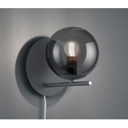 PURE APPLIQUE DA PARETE MODERNA IN METALLO 3 FINITURE COLORE CON SFERA IN VETRO D16CM TRIO LIGHTING - Cristalensi Shop Online 2