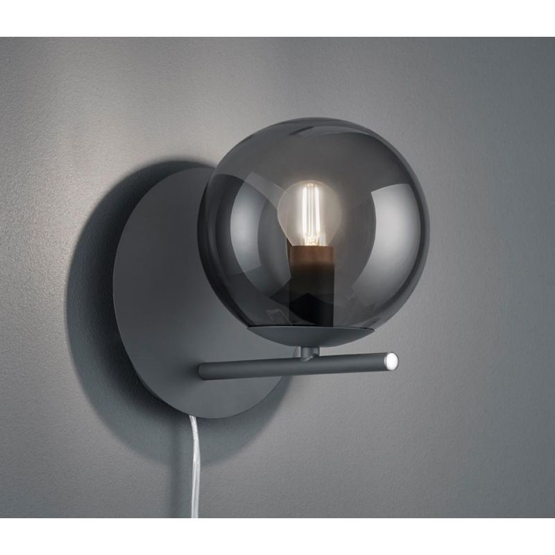PURE APPLIQUE DA PARETE MODERNA IN METALLO 3 FINITURE COLORE CON SFERA IN VETRO D16CM TRIO LIGHTING - Cristalensi Shop Online
